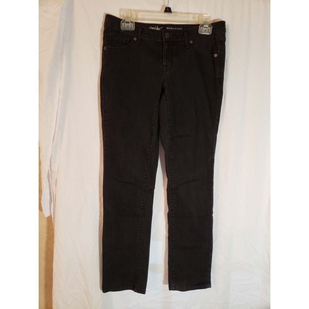 Women's Mossimo Black Mid Rise Straight Jeans Size 6R